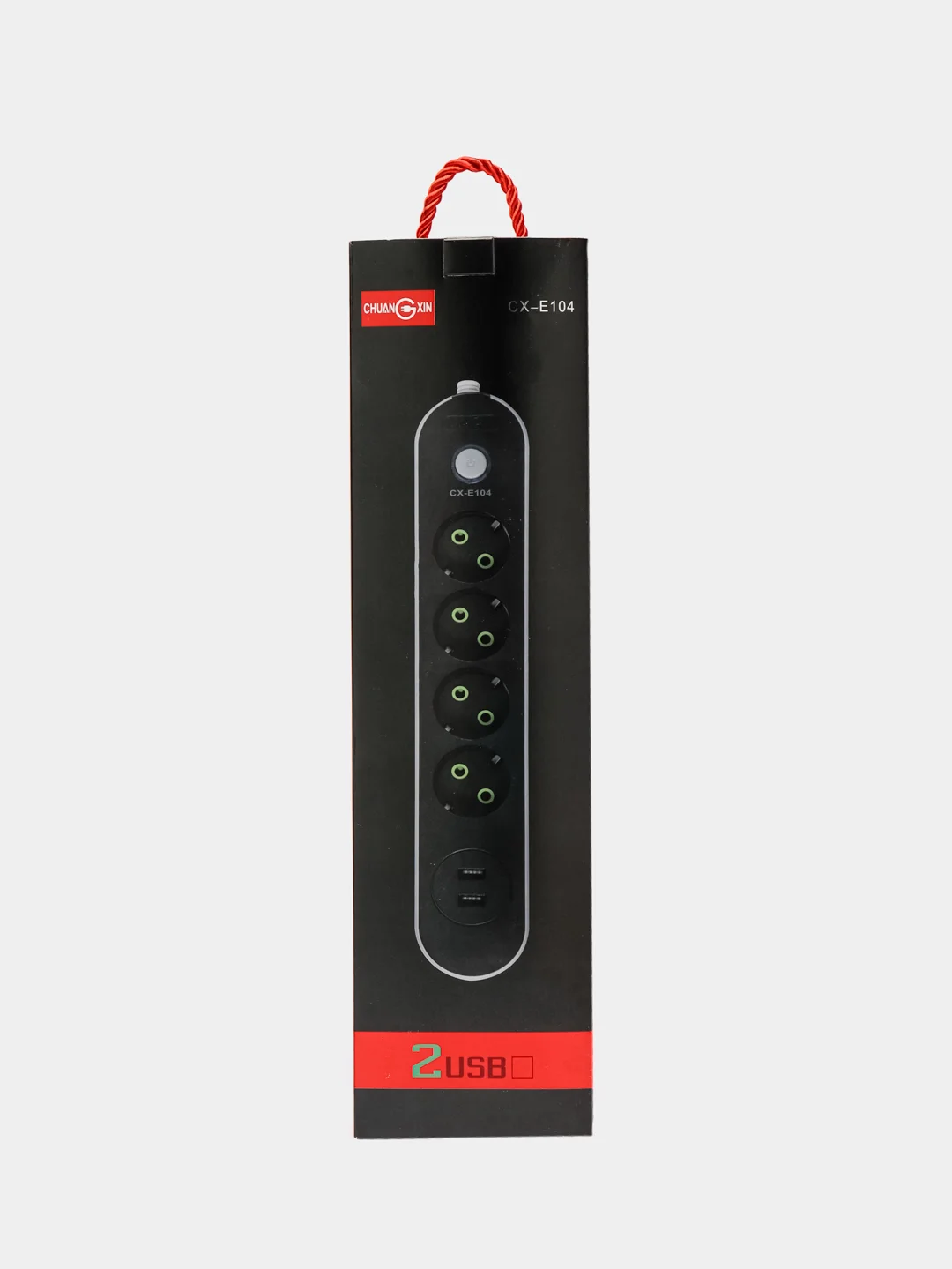 Черный сетевой фильтр с USB 4 розетки и 3 USB CX-E104 1.6 м, удлинитель электрический