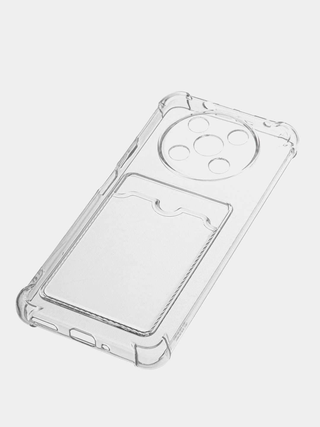 Прозрачный силиконовый чехол для Huawei Nova Y90 (Хуавей Нова у90), с карманом для карт, прозрачный