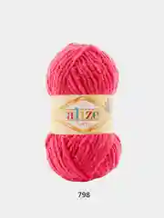 Вишнёвый пряжа плюшевая Alize Softy, микрополиэстер, 50 г, 115 м