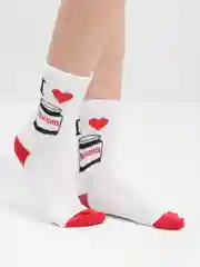 Алый носки женские, с принтом