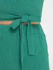 Голубой костюм женский лапша, на запах, двойка SHARMIN
