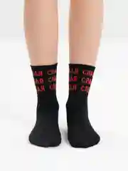 Черный женские носки, цветные, с надписью, средней длинны, 5 цветов
