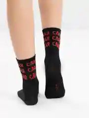 Черный женские носки, цветные, с надписью, средней длинны, 5 цветов