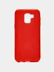 Красный силиконовый чехол с блестками на Samsung Galaxy J6