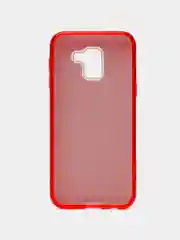 Красный силиконовый чехол с блестками на Samsung Galaxy J6