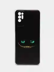Черный силиконовый чехол на Tecno Pova 2 / Текно Пова 2 прозрачный, с рисунком, защита камеры