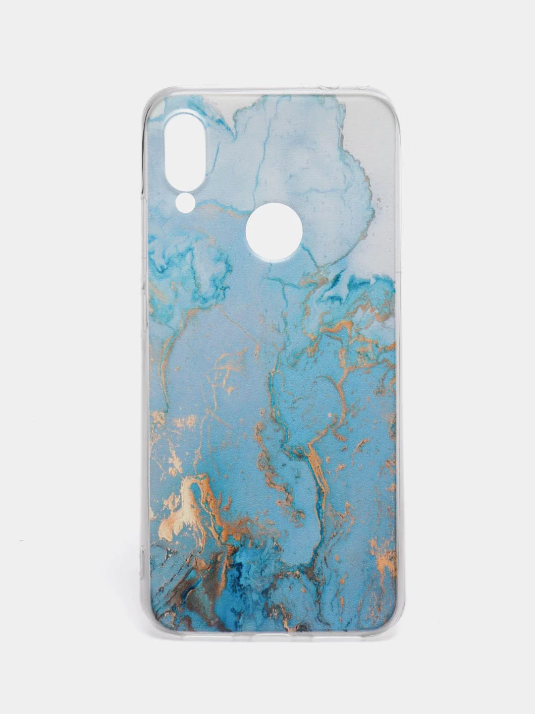 Светло-синий силиконовый чехол на Xiaomi Redmi Note 7 / Сяоми Редми Нот 7 прозрачный, с рисунком