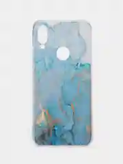 Светло-синий силиконовый чехол на Xiaomi Redmi Note 7 / Сяоми Редми Нот 7 прозрачный, с рисунком