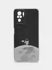 Серебряный чехол на Xiaomi Redmi Note 10/Note 10S/Poco M5s / Сяоми Редми Нот 10/10С с рисунком