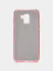 Розовый силиконовый чехол с блестками на Samsung Galaxy J6