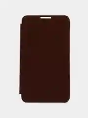 Коричневый кожанный чехол-книжка на Samsung Galaxy Note N7000