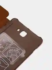 Коричневый кожанный чехол-книжка на Samsung Galaxy Note N7000