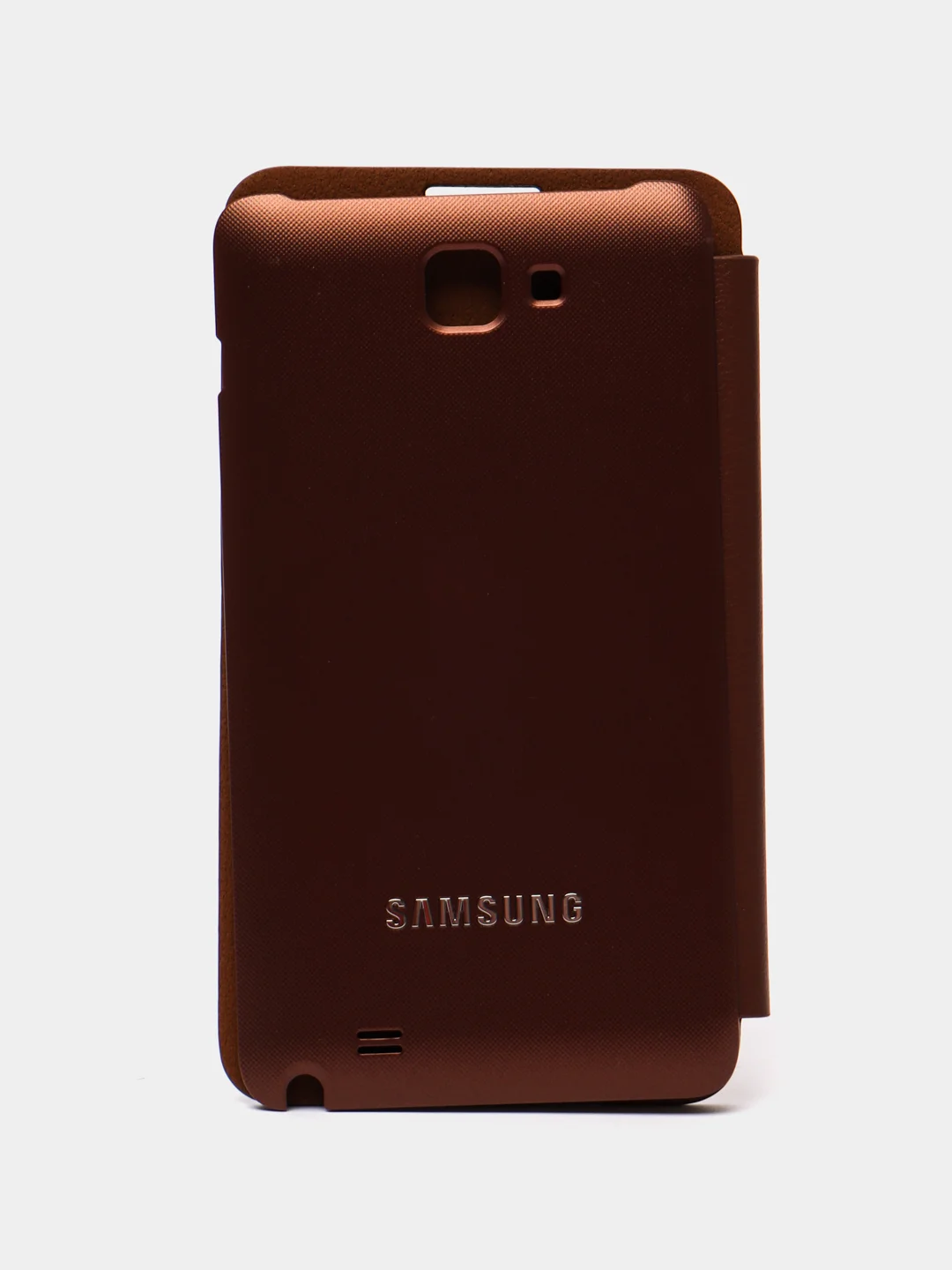 Коричневый кожанный чехол-книжка на Samsung Galaxy Note N7000