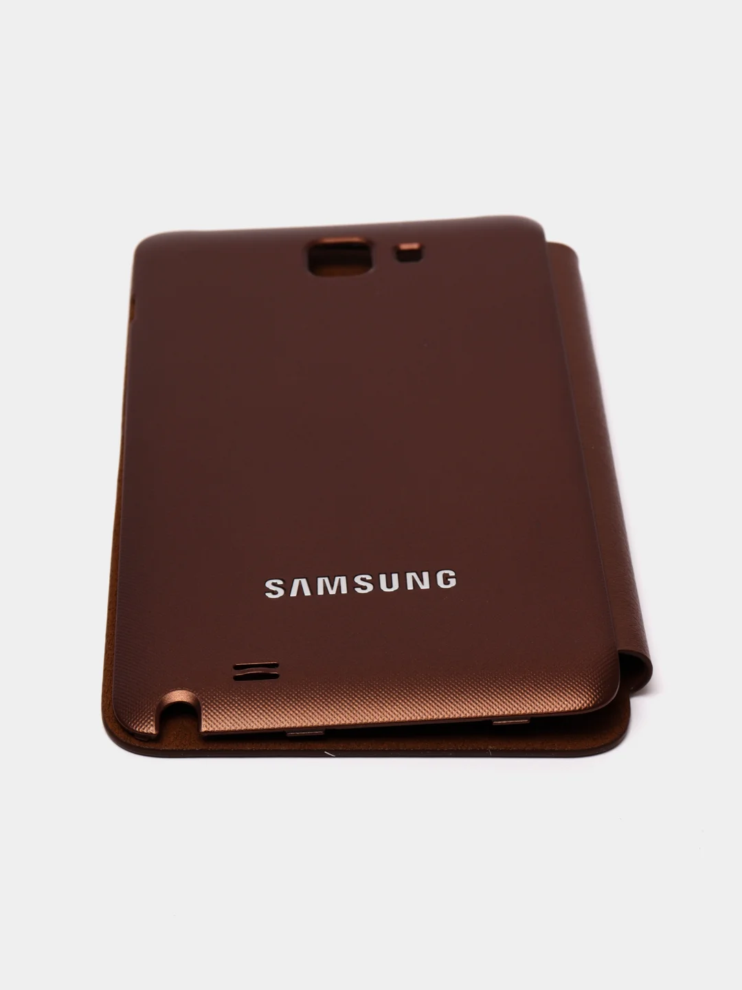 Коричневый кожанный чехол-книжка на Samsung Galaxy Note N7000