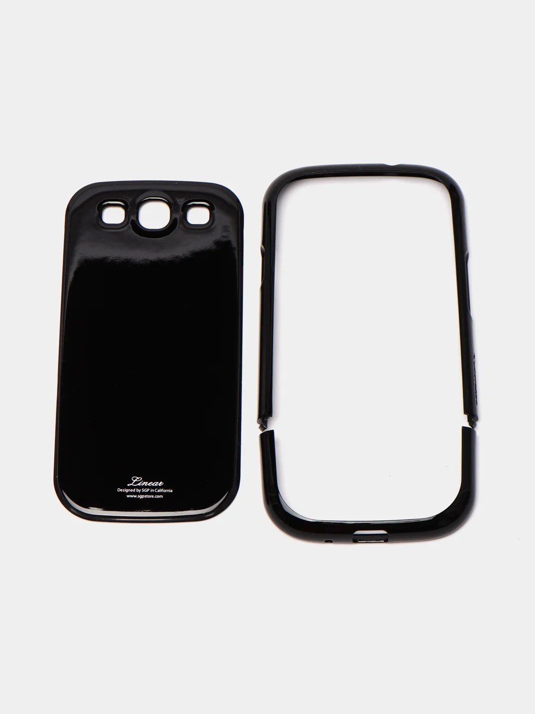 Черный пластиковый чехол налкадка-бампер для Samsung S3 / i9300