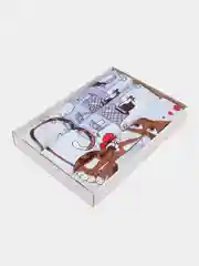 Аметистовый полотенце кухонное вафельное, Набор 3 шт. кухня, ванна, сауна, для лица и рук, детям