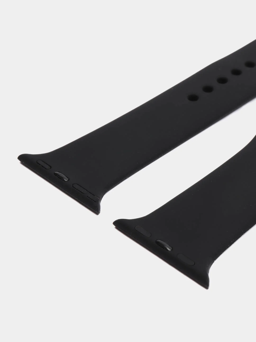 Черный силиконовый ремешок для Apple Watch 3, 4, 5, 6, 7, SE на 38/42