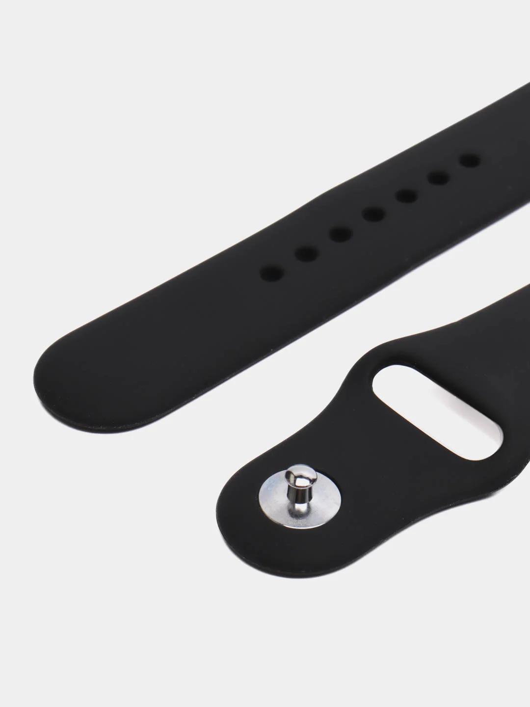 Черный силиконовый ремешок для Apple Watch 3, 4, 5, 6, 7, SE на 38/42
