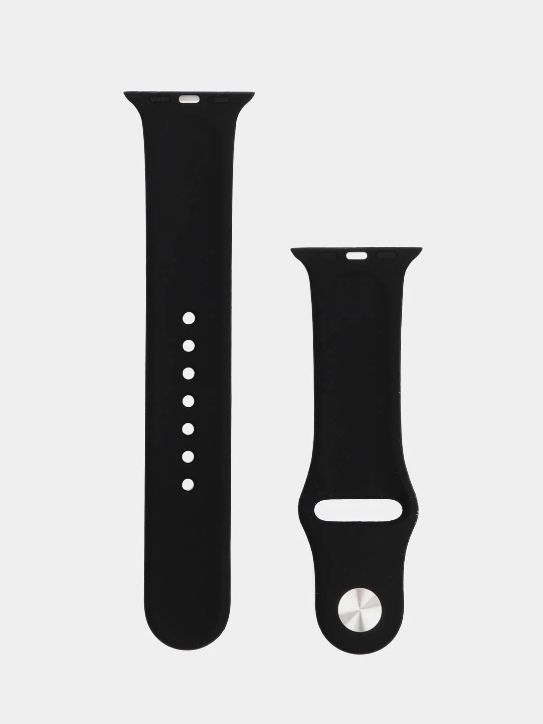 Черный силиконовый ремешок для Apple Watch 3, 4, 5, 6, 7, SE на 38/42