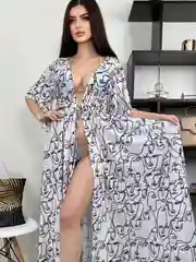 Белый пляжное платье парео женское