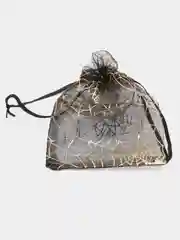 Черный мешочки ИЗ ОРГАНЗЫ С РИСУНКОМ 15*10 см