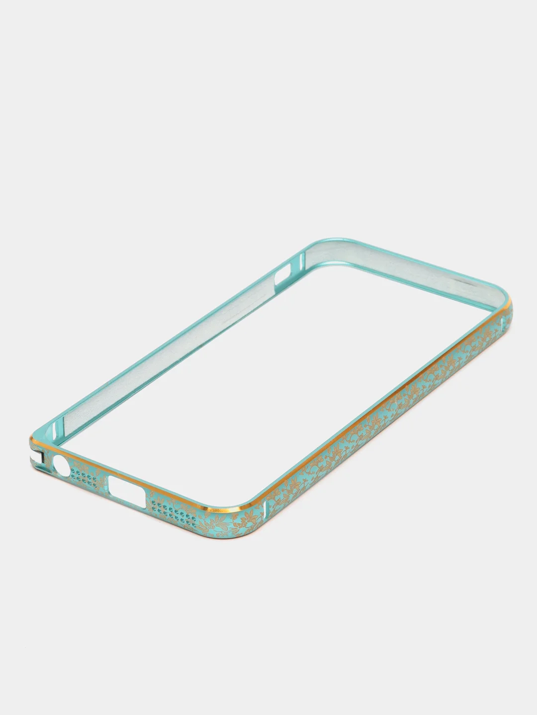 Тёмно-бирюзовый бампер алюминиевый для iPhone 5 / 5S / SE, с узором