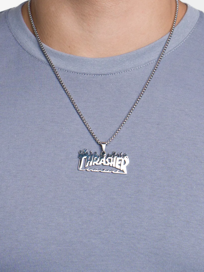 Подвеска на цепочке с логотипами Thrasher, Vans, унисекс