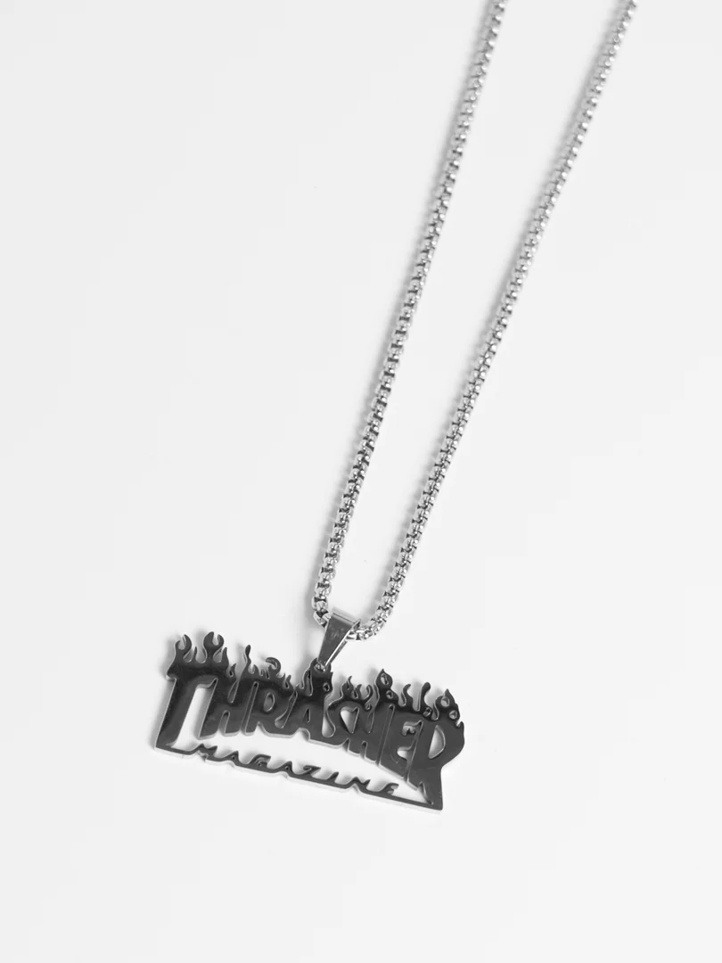 Подвеска на цепочке с логотипами Thrasher, Vans, унисекс
