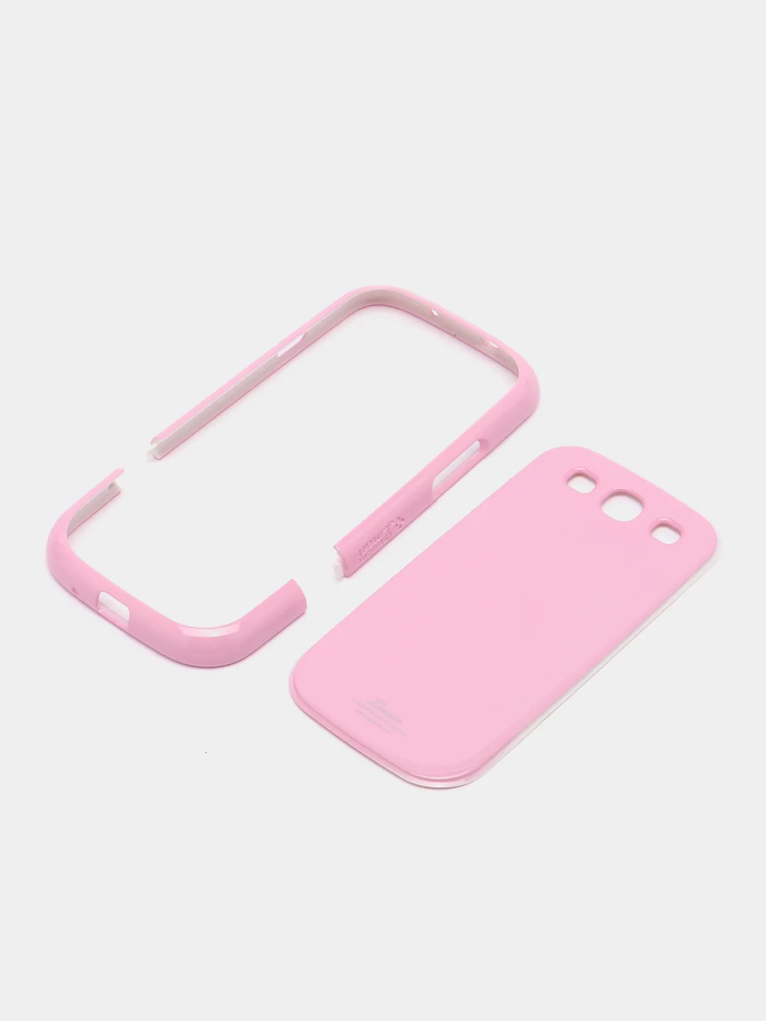 Розовый пластиковый чехол налкадка-бампер для Samsung S3 / i9300