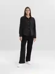 Черный костюм женский спортивный вельветовый, рубашка и брюки SHARMIN