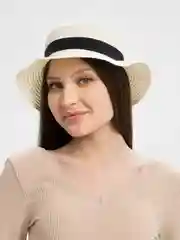Белый шляпа женская летняя соломенная пляжная