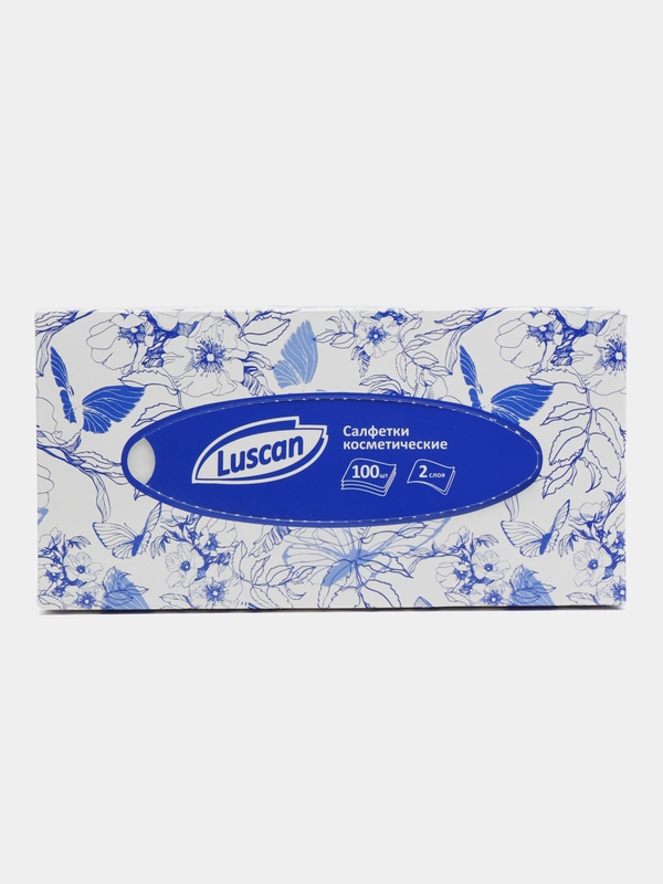 Салфетки бумажные Luscan,двухслойные, 100 штук в коробке