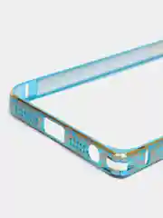 Голубой бампер алюминиевый для iPhone 5 / 5S / SE, с узором