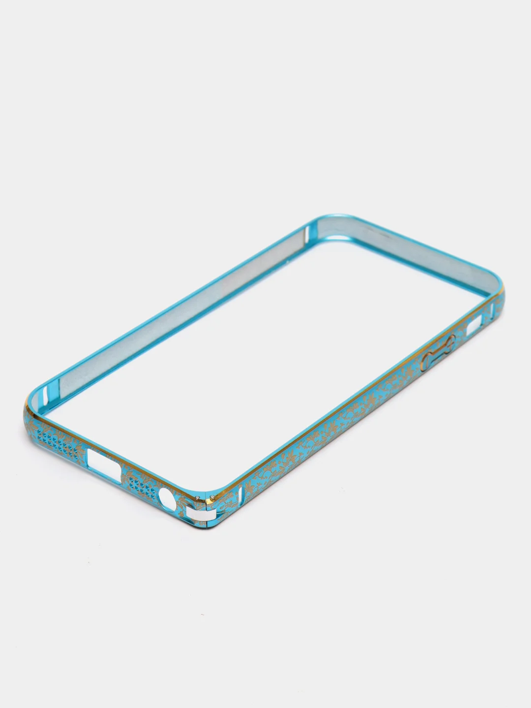 Голубой бампер алюминиевый для iPhone 5 / 5S / SE, с узором