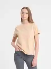 Бежевый футболка женская, оверсайз