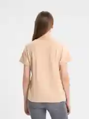 Бежевый футболка женская, оверсайз