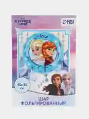 Голубой фольгированный шар "Принцессы: Анна и Эльза" шарик из фольги для гелия