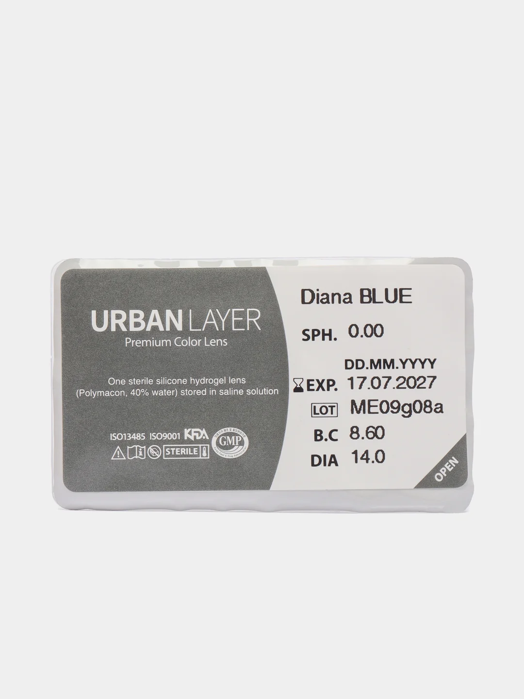 Голубые линзы контактные Diana Blue без диоптрий 0.00