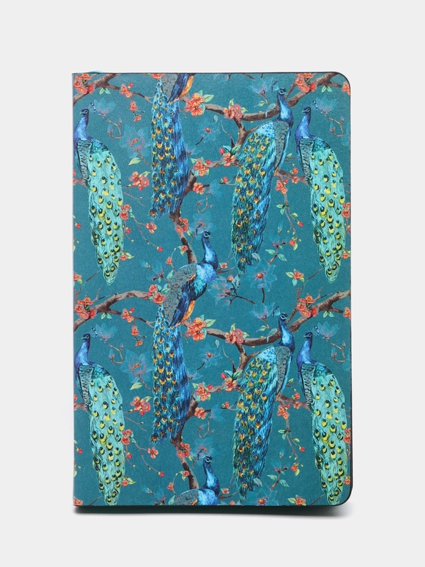 Ежедневник недатированный BRAUBERG VISTA Peacocks, А5, под кожу, 138 х 213 мм, 136 листов
