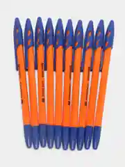Ручки шариковые BRAUBERG "ULTRA ORANGE", СИНИЕ, НАБОР 10 штук, корпус оранжевый,узел 0,7мм
