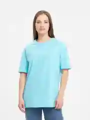 Бирюзовый футболка женская оверсайз, базовая