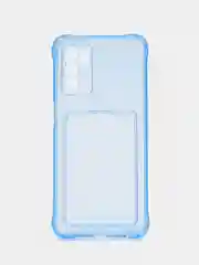 Светло-синий чехол OPPO A16, A17, Realme C30, C31, Realme C33, C35 противоударный с каманом под карту