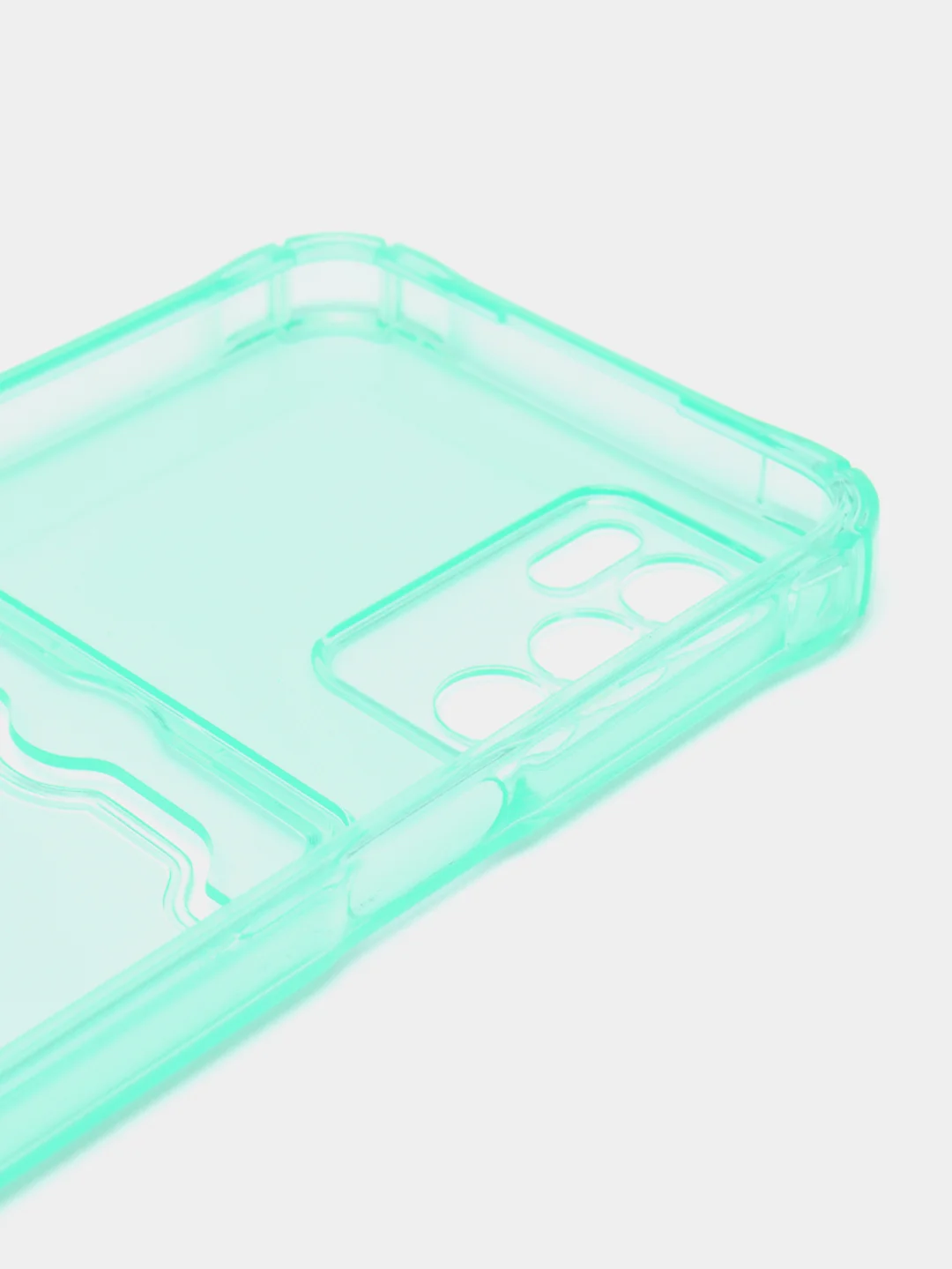 Бирюзовый чехол OPPO A16, A17, Realme C30, C31, Realme C33, C35 противоударный с каманом под карту