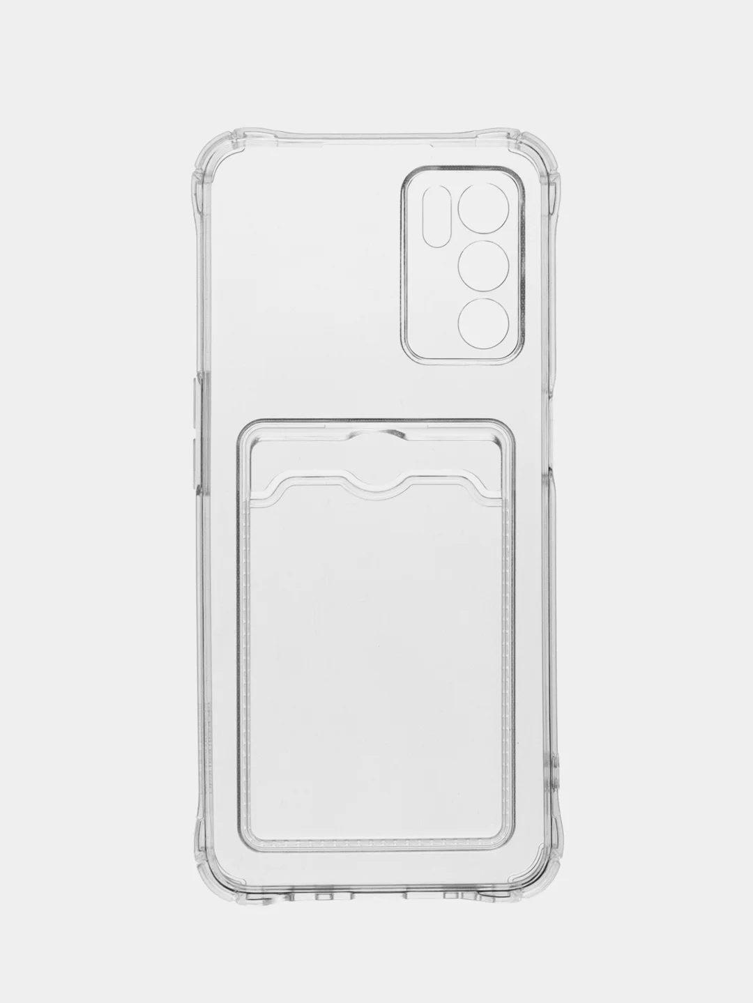 Прозрачный чехол OPPO A16, A17, Realme C30, C31, Realme C33, C35 противоударный с каманом под карту