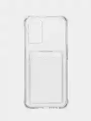 Прозрачный чехол OPPO A16, A17, Realme C30, C31, Realme C33, C35 противоударный с каманом под карту