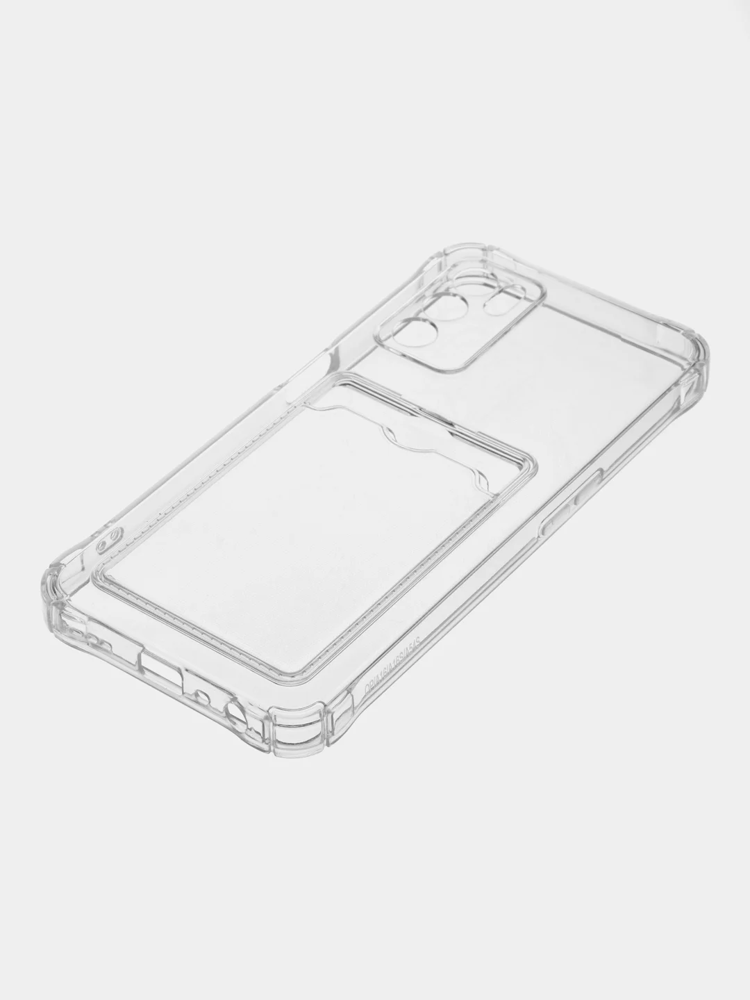 Прозрачный чехол OPPO A16, A17, Realme C30, C31, Realme C33, C35 противоударный с каманом под карту