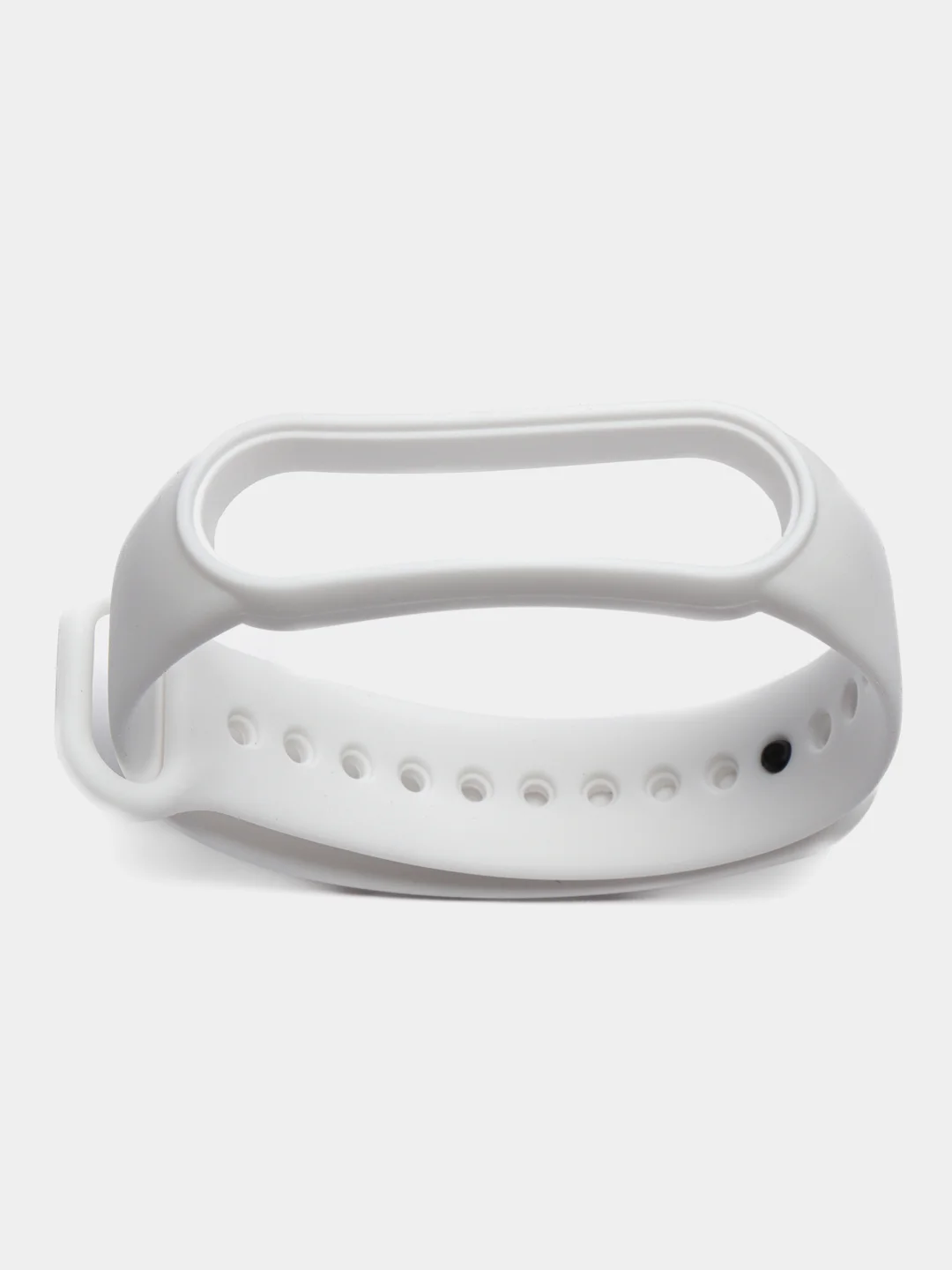 Белый ремешок силиконовый для фитнес браслета Xiaomi Mi Band 5 Mi Band 6 (Ми Банд 5 Ми Банд 6)