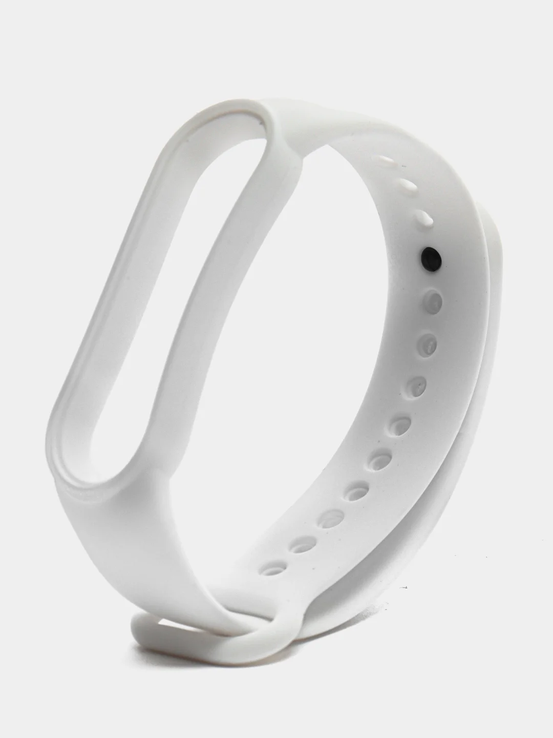 Белый ремешок силиконовый для фитнес браслета Xiaomi Mi Band 5 Mi Band 6 (Ми Банд 5 Ми Банд 6)