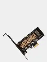 Черный адаптер переходник для установки SSD диска M.2 NVMe в слот PCI-E x1, x4 , x8 , x16