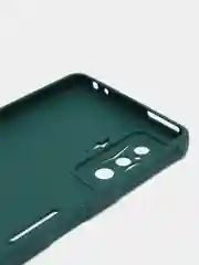 Тёмно-зелёный чехол для Xiaomi Poco F4 GT (Поко Ф4 Джити) силиконовый, черный, матовый, с защитой камеры